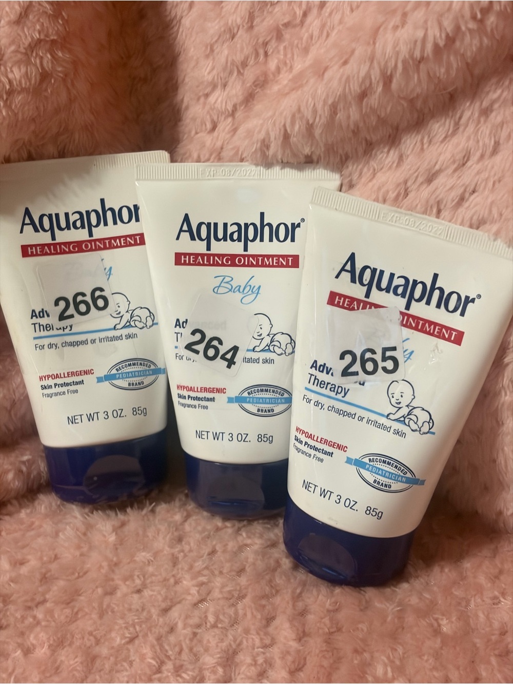 3-Aquaphor Baby Healing Ointment Advanced- Diaper Rash: 3 Oz lot of 3 08/27